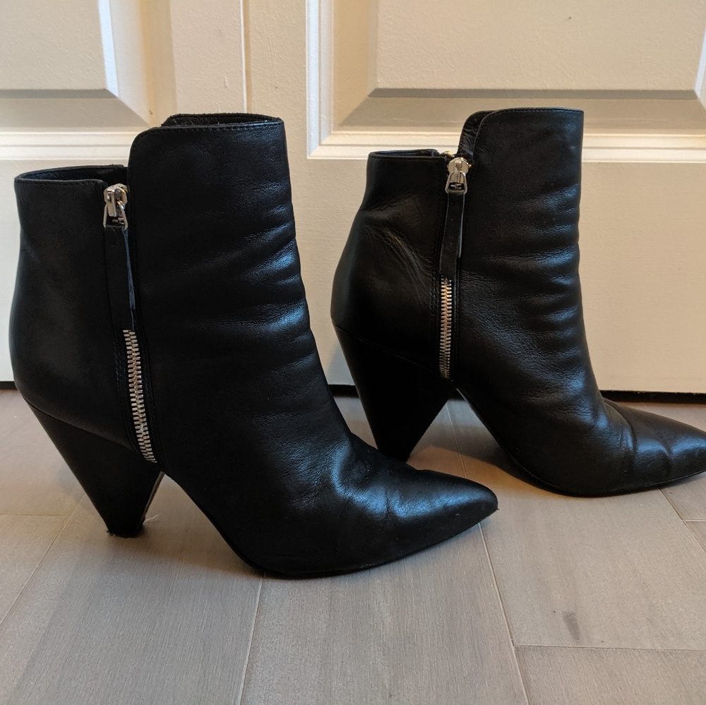 Kenneth Cole black leather ankle boots